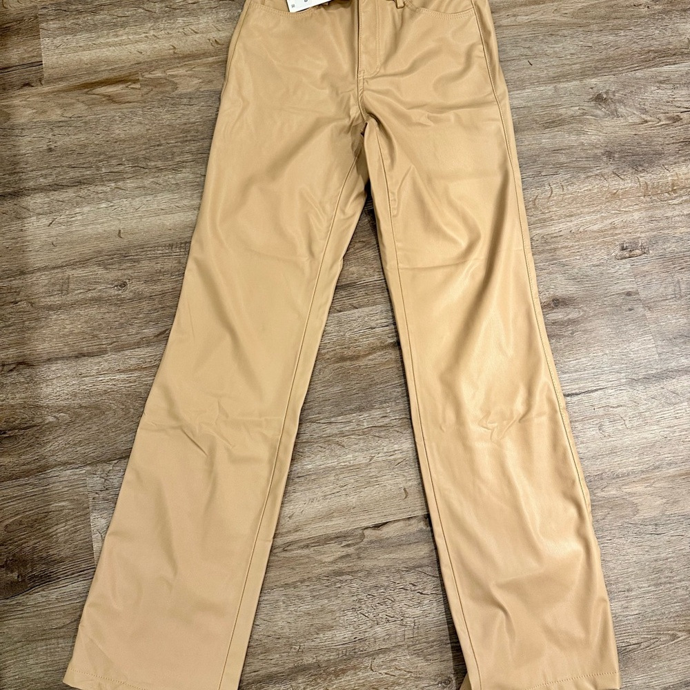 Zara beige leather pants